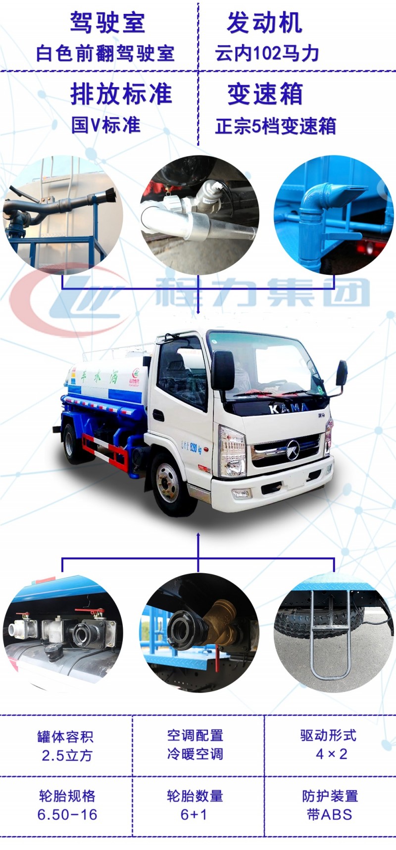 凱馬2-5方灑水車